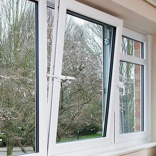 white uPVC casement window with 5mm glass for modern homes in Kanpur Cantt